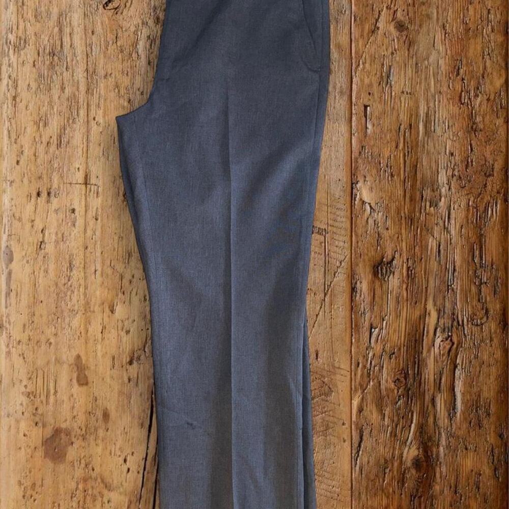 David Taylor Men's Dress Pants 38x29 Gray Flat Front Business Office Slacks
